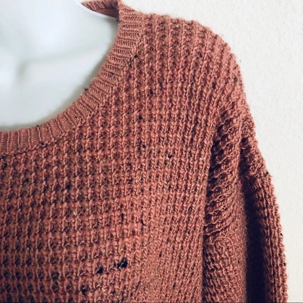 TOPSHOP Textured Speckled Pink Purple Oversized Knit Chunky Sweater Sz 6